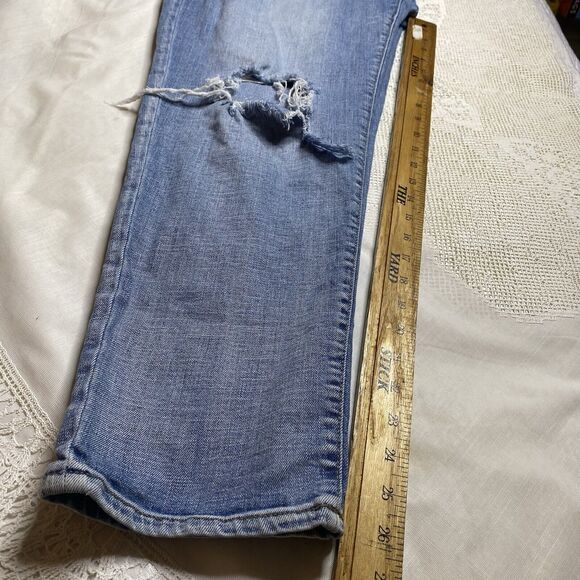 GAP Jeans Best Girlfriend Distressed Relaxed Denim Light Wash Womens 33 Blue - Picture 9 of 9